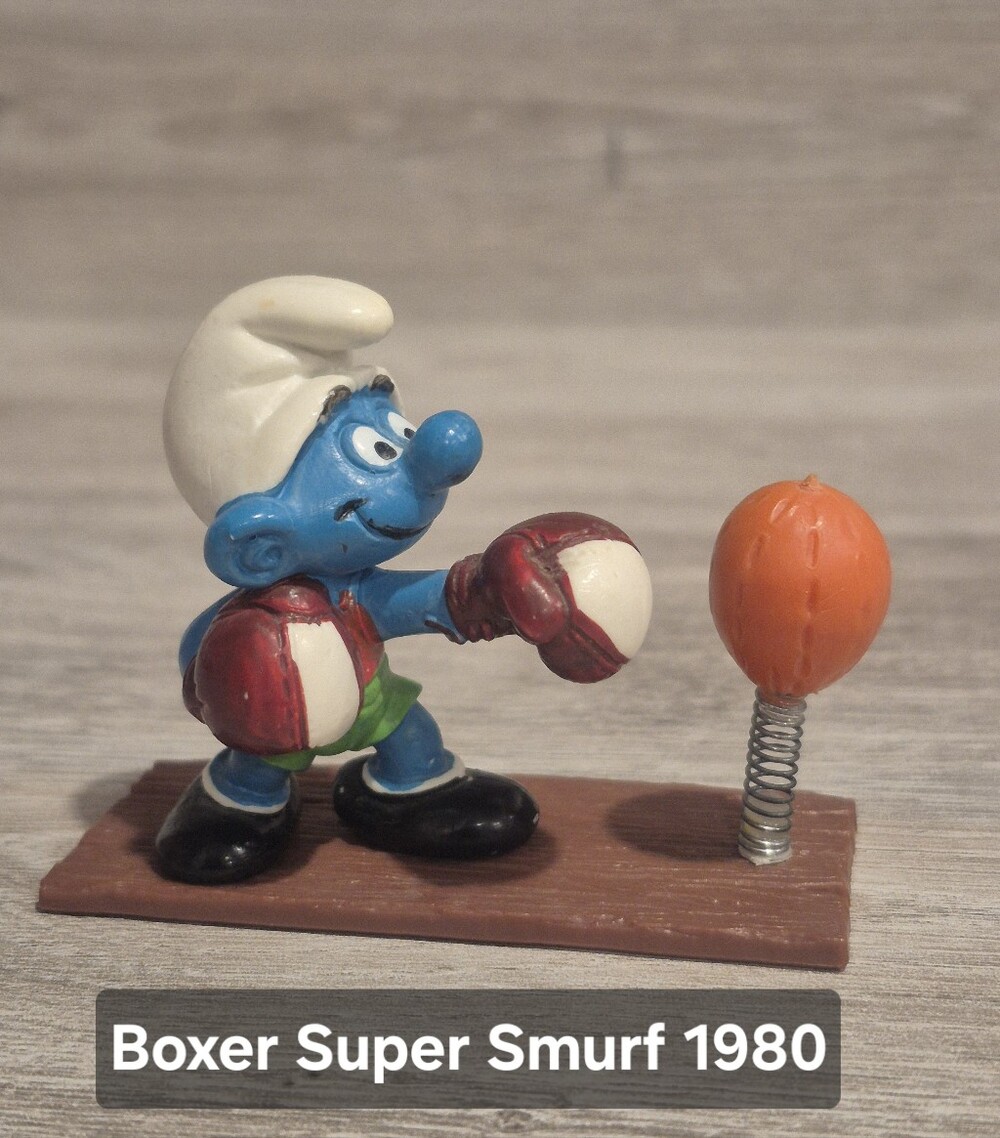 Vintage Boxer Super Smurf Figurine